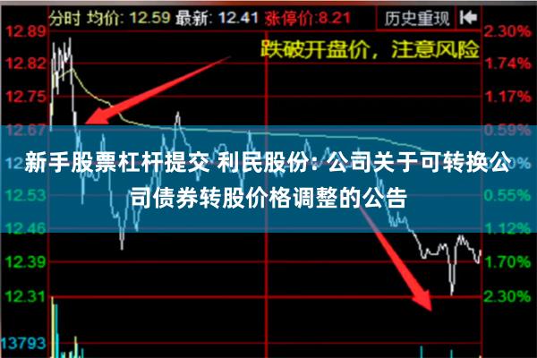 新手股票杠杆提交 利民股份: 公司关于可转换公司债券转股价格调整的公告