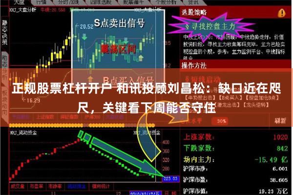 正规股票杠杆开户 和讯投顾刘昌松：缺口近在咫尺，关键看下周能否守住