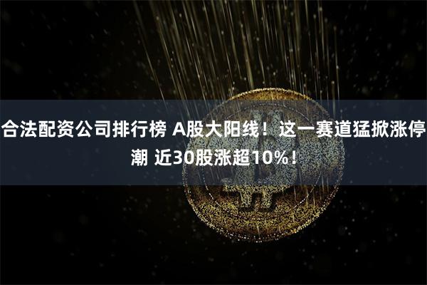 合法配资公司排行榜 A股大阳线！这一赛道猛掀涨停潮 近30股涨超10%！