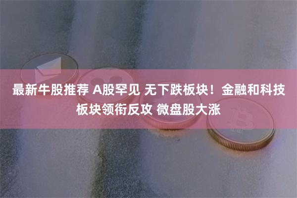 最新牛股推荐 A股罕见 无下跌板块！金融和科技板块领衔反攻 微盘股大涨