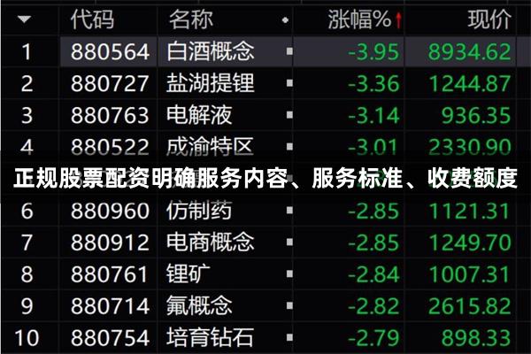 正规股票配资明确服务内容、服务标准、收费额度