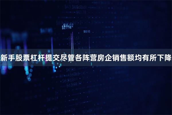 新手股票杠杆提交尽管各阵营房企销售额均有所下降