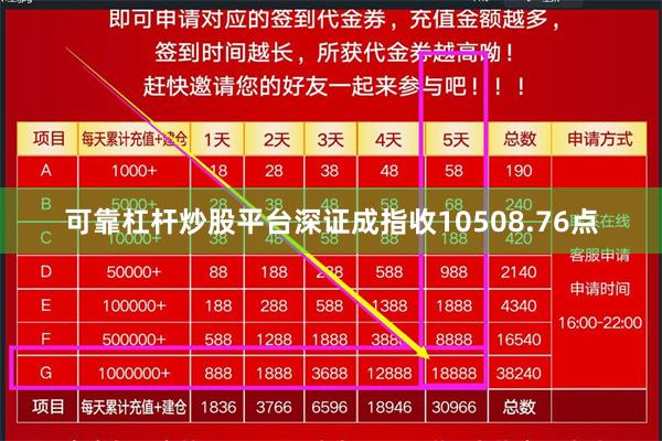 可靠杠杆炒股平台深证成指收10508.76点